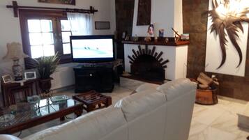 TV, fireplace, DVD player