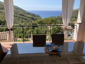 Outdoor dining - LIDA HOUSE three-room apartment in a beautiful panoramic location (Rio nell'Elba)