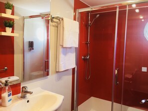 Haartrockner, Handtücher, Shampoo