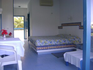 1 bedroom, desk, blackout curtains, iron/ironing board