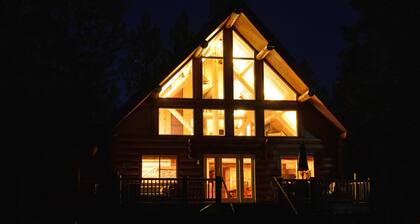 Private Riverfront Log Cabin Retreat on 1.5 Acres, Bordering the National Forest