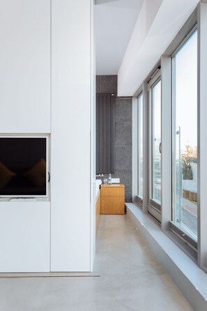 Comfort Apartment, 1 Bedroom, Kitchenette | Living area | Flat-screen TV