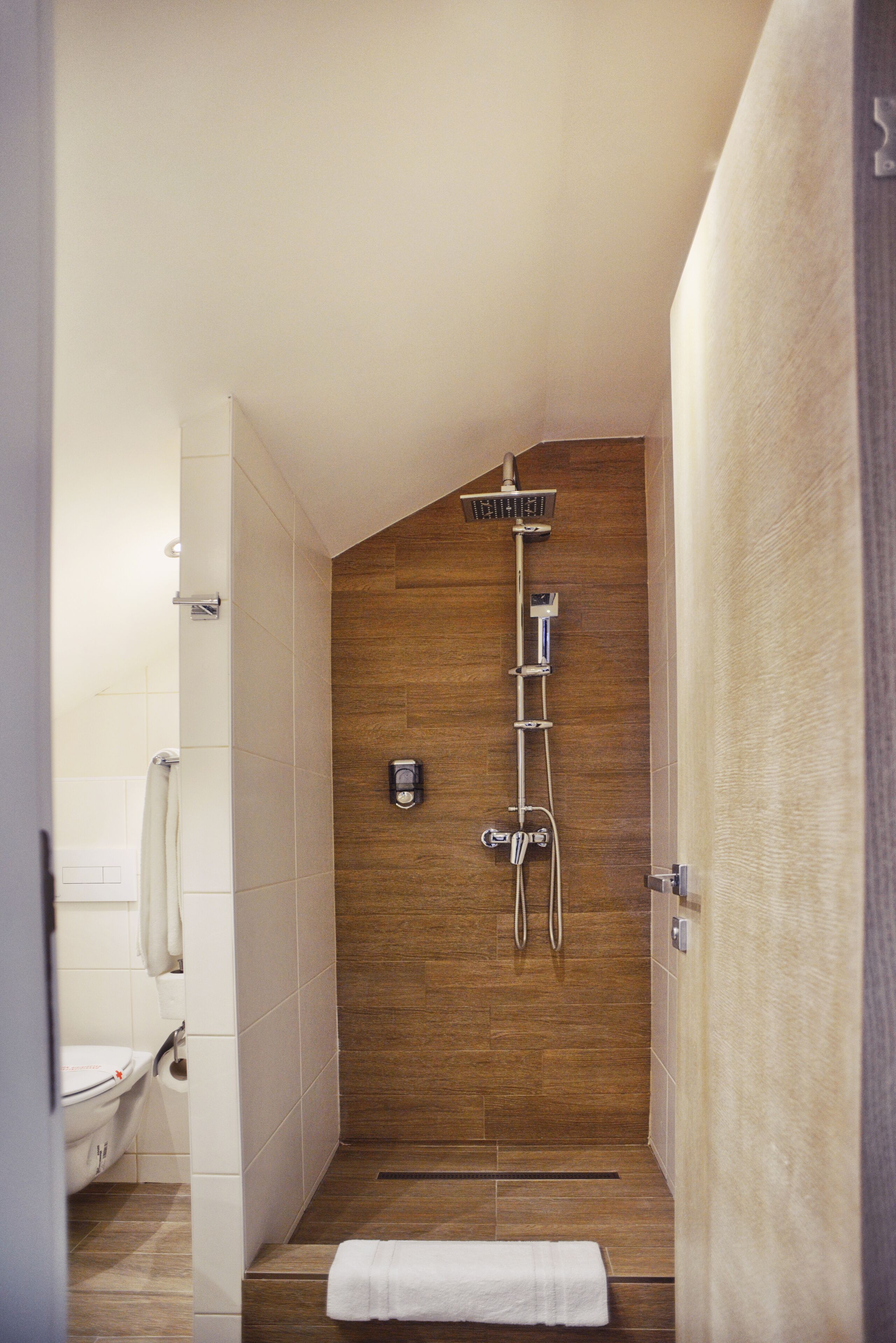 standard double room | bathroom | shower, free toiletries, hair dryer, towels