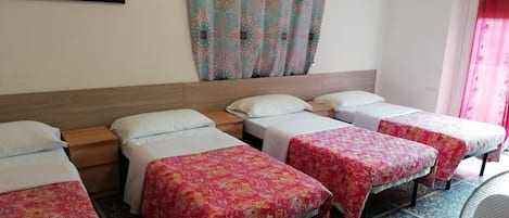 Quadruple Room, Private Bathroom (External) | Desk, iron/ironing board, free WiFi, bed sheets