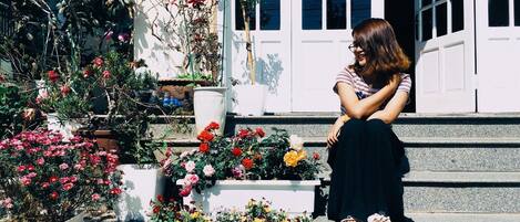 Outdoor banquet area