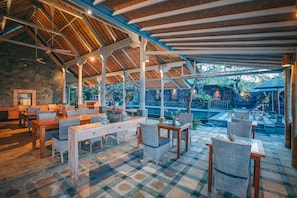 Breakfast, lunch, dinner served; Mediterranean cuisine, pool views