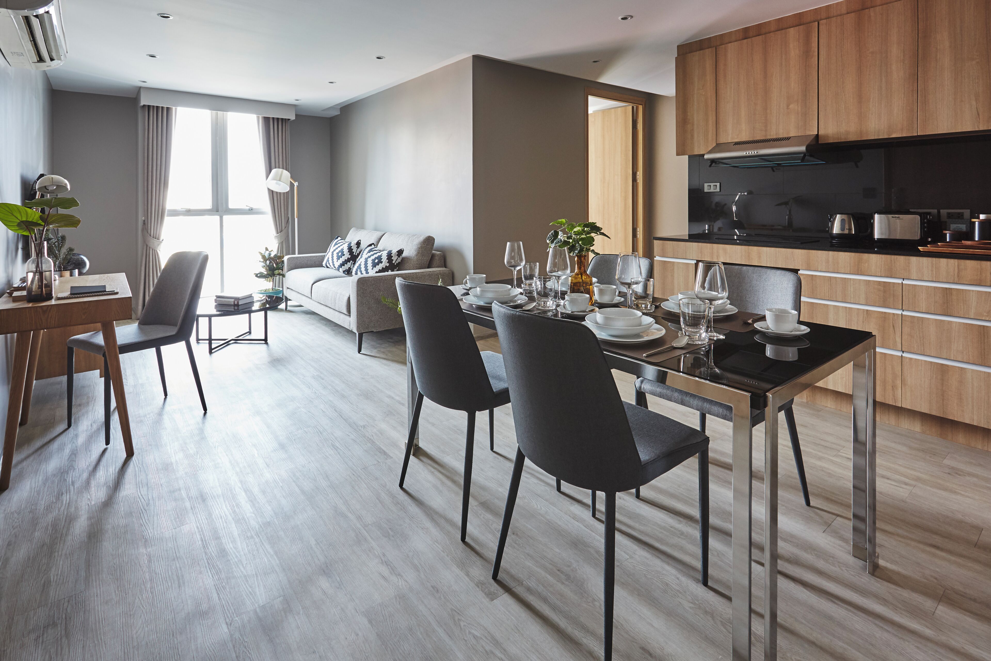 Suite, 2 Bedrooms | Private kitchen | Fridge, microwave, electric kettle
