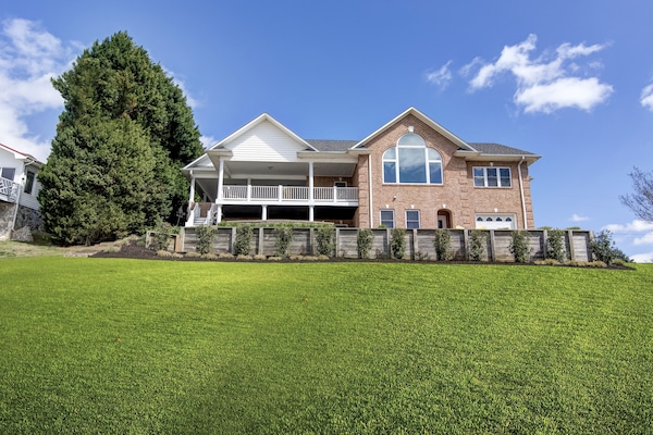 Lakeside view of the home