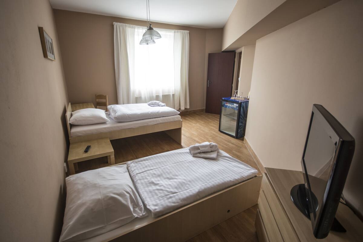 Double Room, 2 Twin Beds | Minibar, desk, WiFi (free), bed sheets