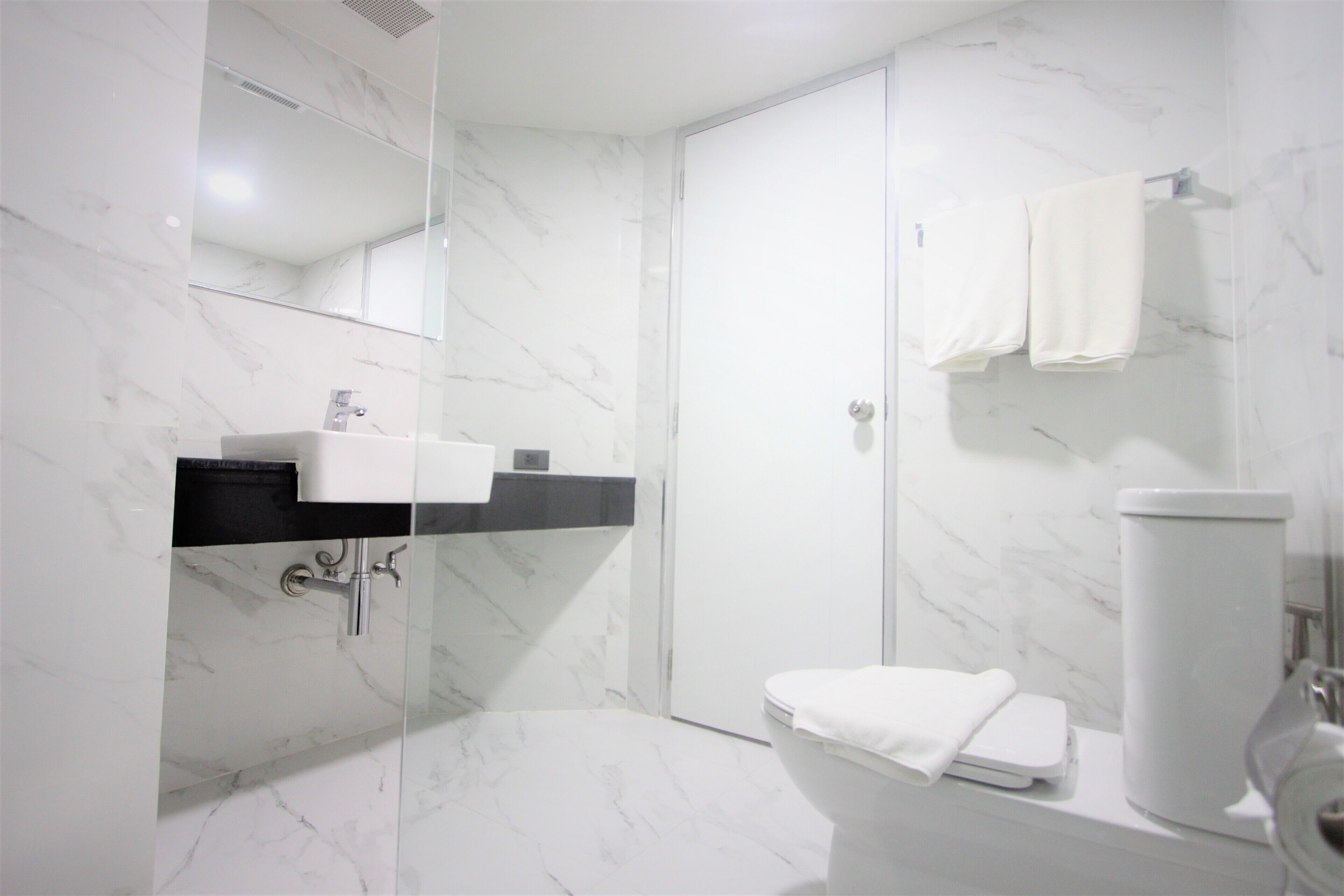 deluxe double room, non smoking | bathroom | shower, hydromassage showerhead, free toiletries, hair dryer