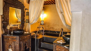 Ambassador Suite | Bathroom | Separate bathtub and shower, deep-soaking bathtub, designer toiletries