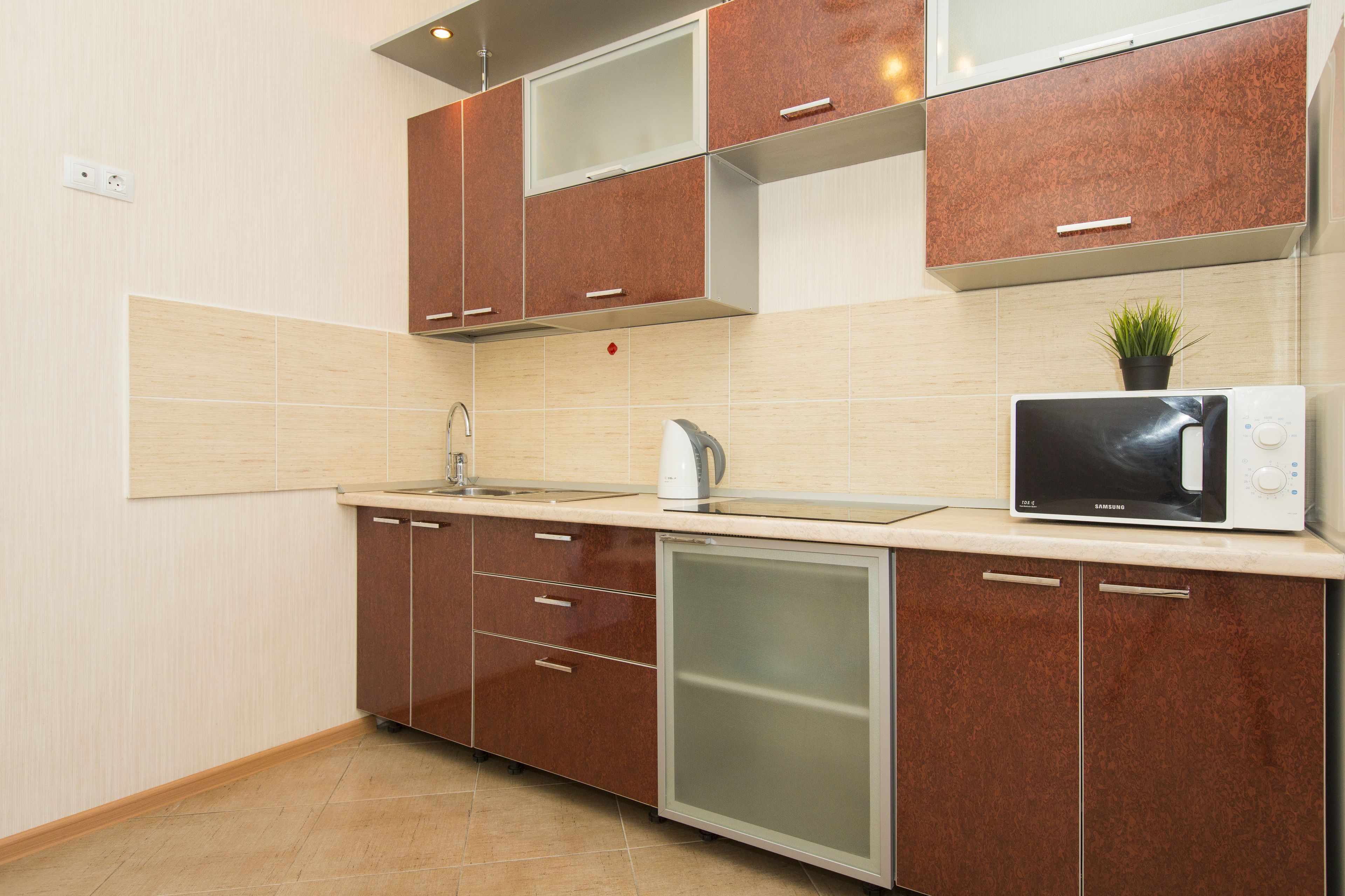 Standard-Apartment (115) | Eigene Küche | Kühlschrank, Mikrowelle, Ofen, Herdplatte