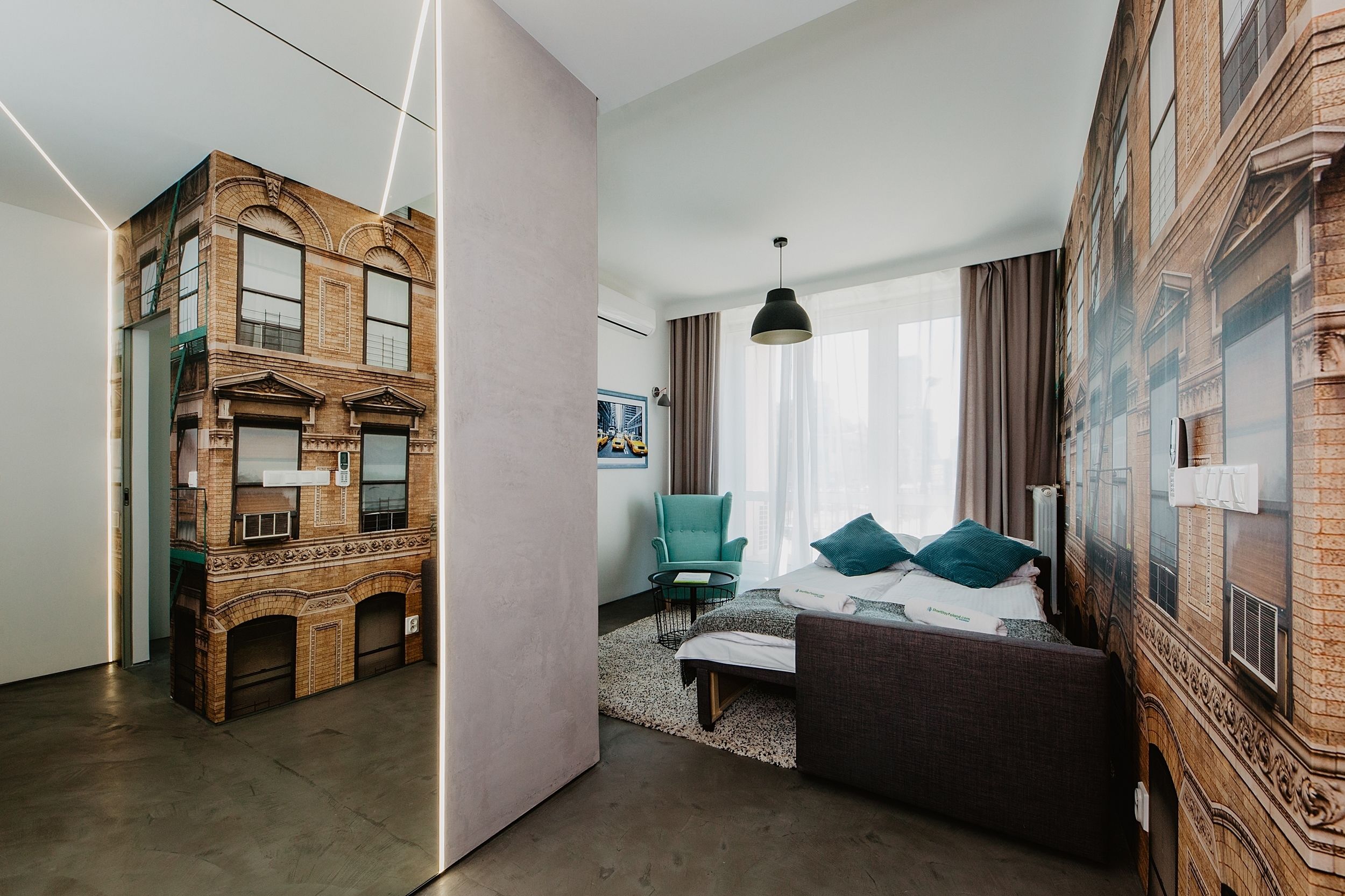 Departamento exclusivo, 2 habitaciones, Terraza, vista a la ciudad | Sala de estar | Televisión de pantalla plana 