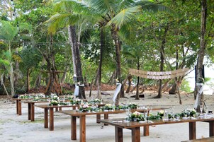 Outdoor banquet area