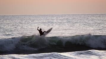 A surfer riding a wave.