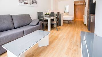 Fridge, microwave, stovetop, espresso maker