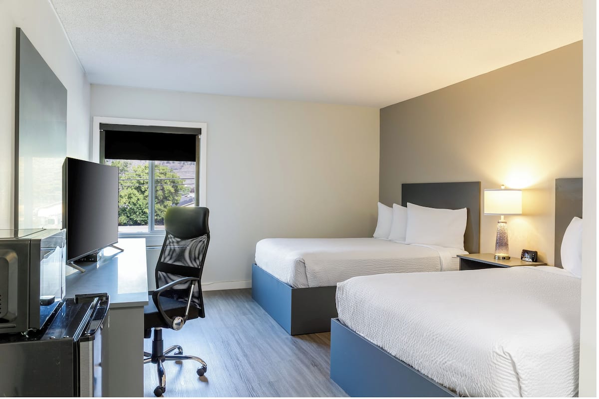 Deluxe Room, 2 Double Beds, Non Smoking, Refrigerator & Microwave | 1 bedroom, desk, iron/ironing board, free WiFi