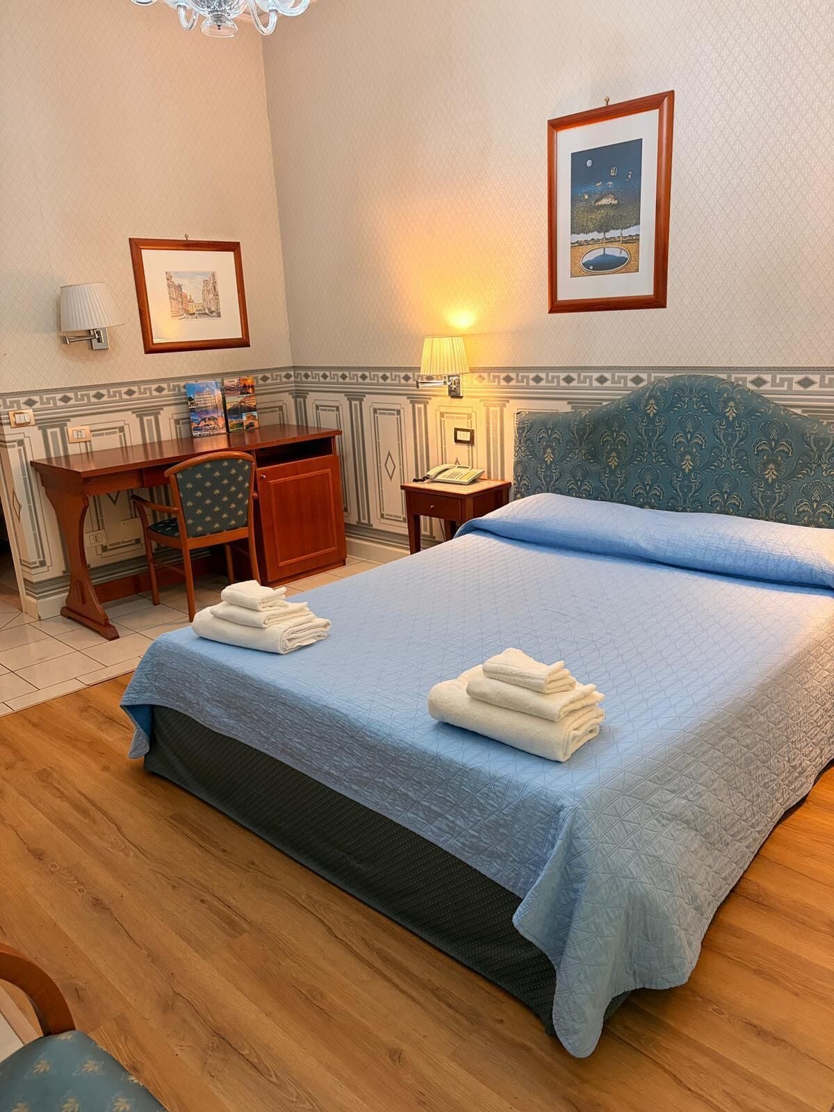 Desk, blackout curtains, soundproofing, bed sheets