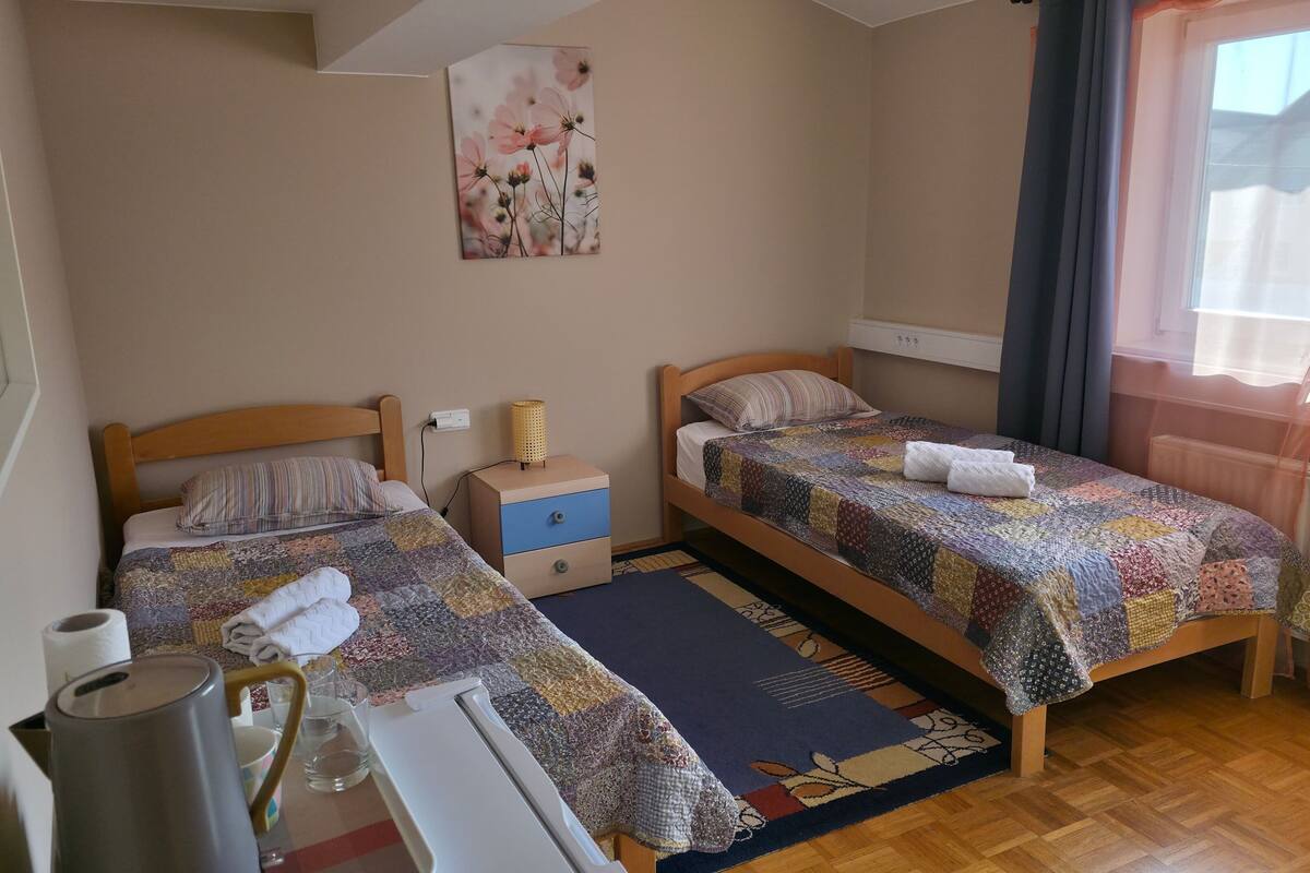 Basic-Zweibettzimmer | 3 Schlafzimmer, Bügeleisen/Bügelbrett, kostenloses WLAN, Bettwäsche