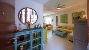 Luxury Condo, 1 Bedroom, Mountain View | Living area | Flat-screen TV, pay films - V399 Condo in Puerto Vallarta (Puerto Vallarta)