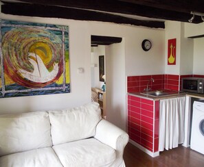 TV, DVD player, books