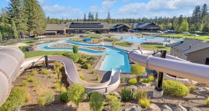 Inside Sunriver Village near local shops, eateries