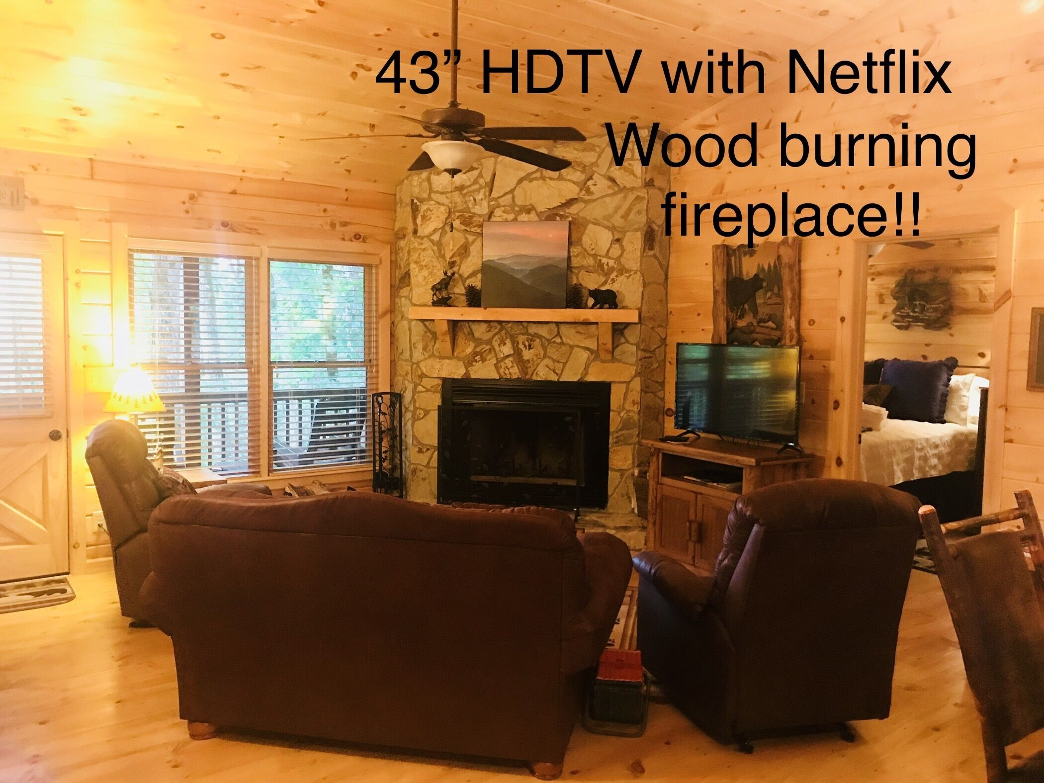 Budget friendly ! Dog friendly! 2 Q/bd/2 ba. Lodge decor! WIFI, cable. 