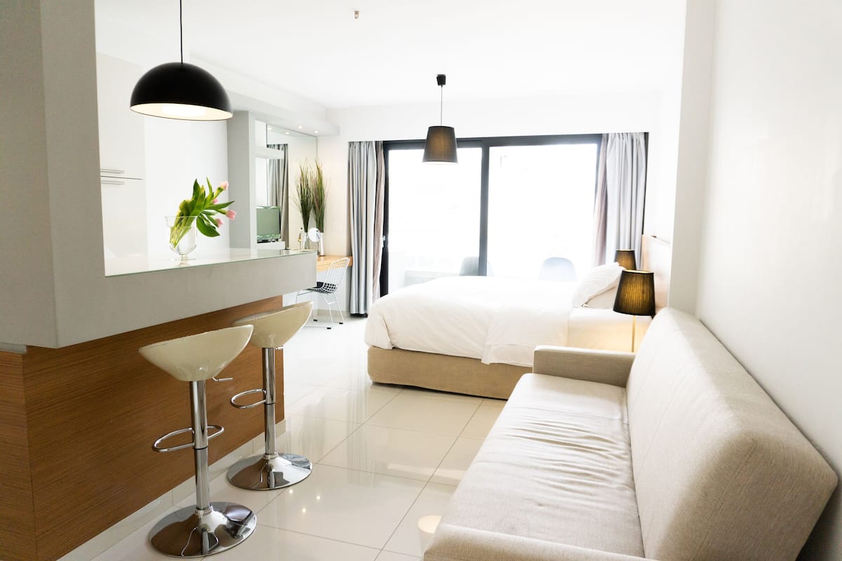 Superior-Apartment, Balkon | 1 Schlafzimmer, Bettwäsche aus ägyptischer Baumwolle