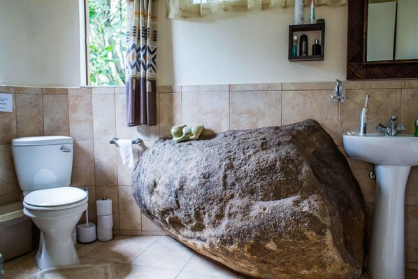 Apartment, 1 Bedroom | Bathroom | Deep soaking tub, free toiletries, hair dryer