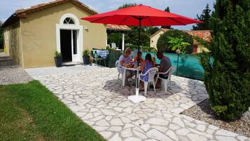 Economy House, 2 Double Beds, Pool Access | Terrace/patio