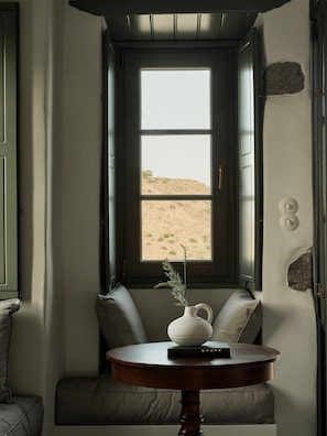 Standard Room, 1 King Bed, Sea View | Living area | Flat-screen TV - Patmos Eye Boutique Hotel & Villas (Patmos)
