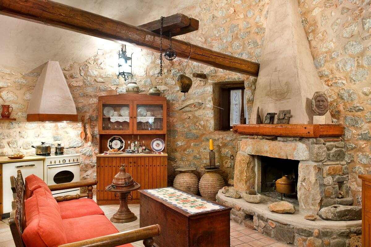 signature house, terrace (milos) | living room | flat-screen tv