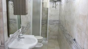 Double Room, Private Bathroom (Red) | Bathroom | Shower, free toiletries, hair dryer, bidet