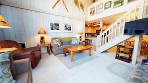 Condo, 2 Bedrooms | Living room | TV, fireplace