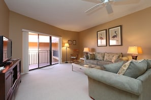 Condo, 2 Bedrooms | Living area | TV - Playa Encantada 214 2 Bedroom Condo by RedAwning (Holmes Beach)