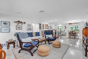 House, 3 Bedrooms | Living area | TV - The Lady Fish 3 Bedroom Home by RedAwning (Anna Maria)