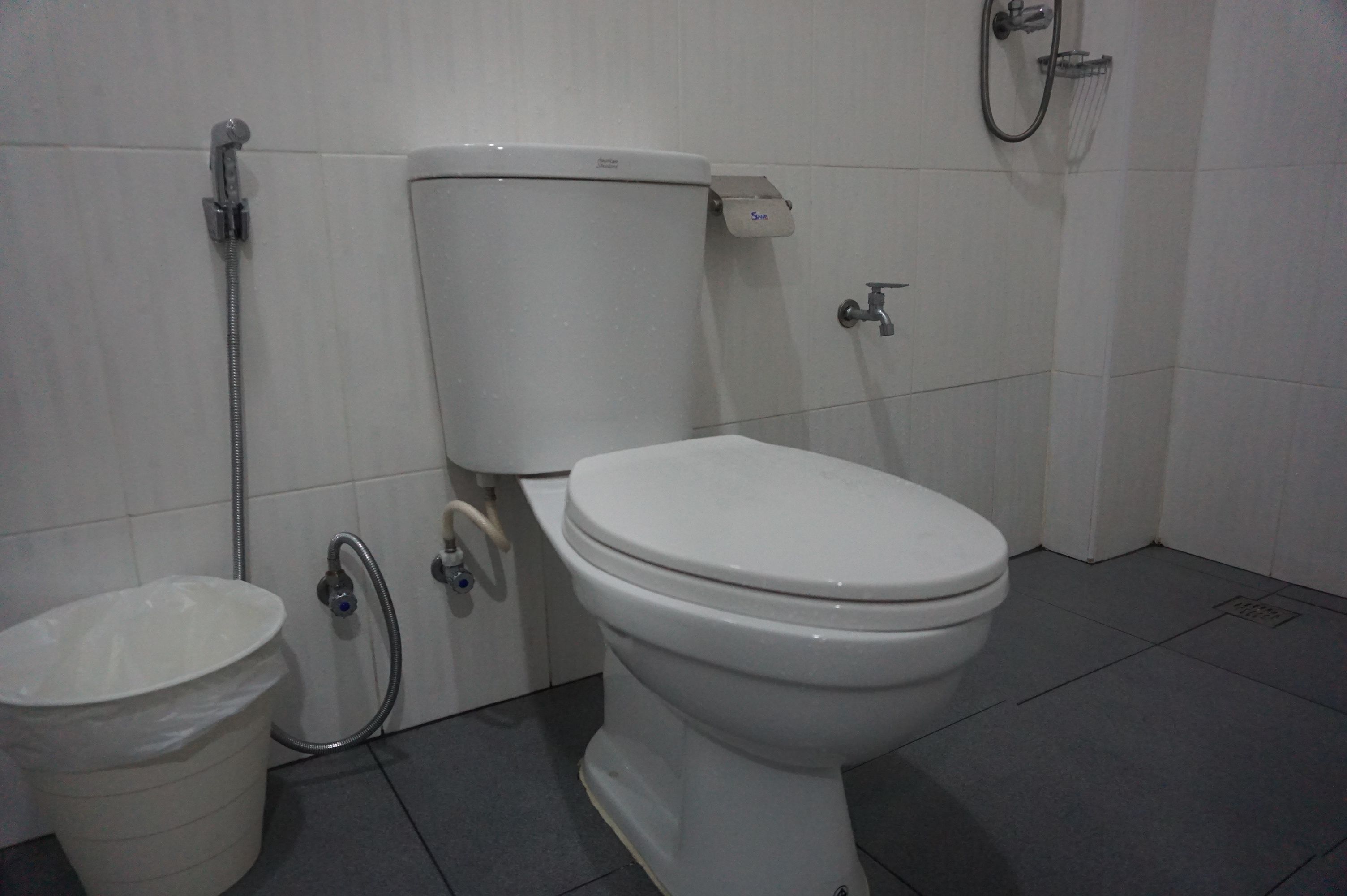 standard double room | bathroom | shower, free toiletries, towels