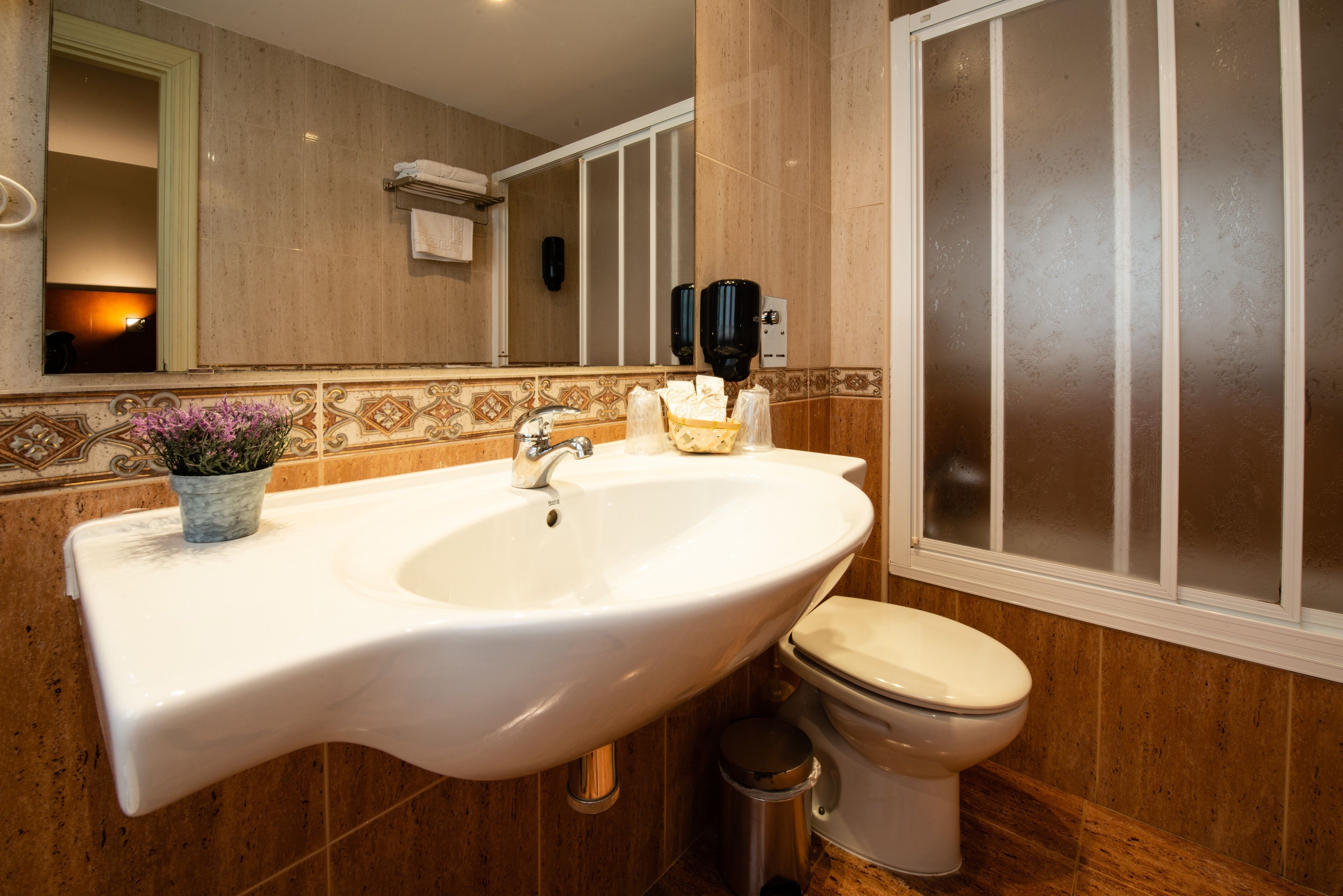 basic double room | bathroom | free toiletries, hair dryer, towels