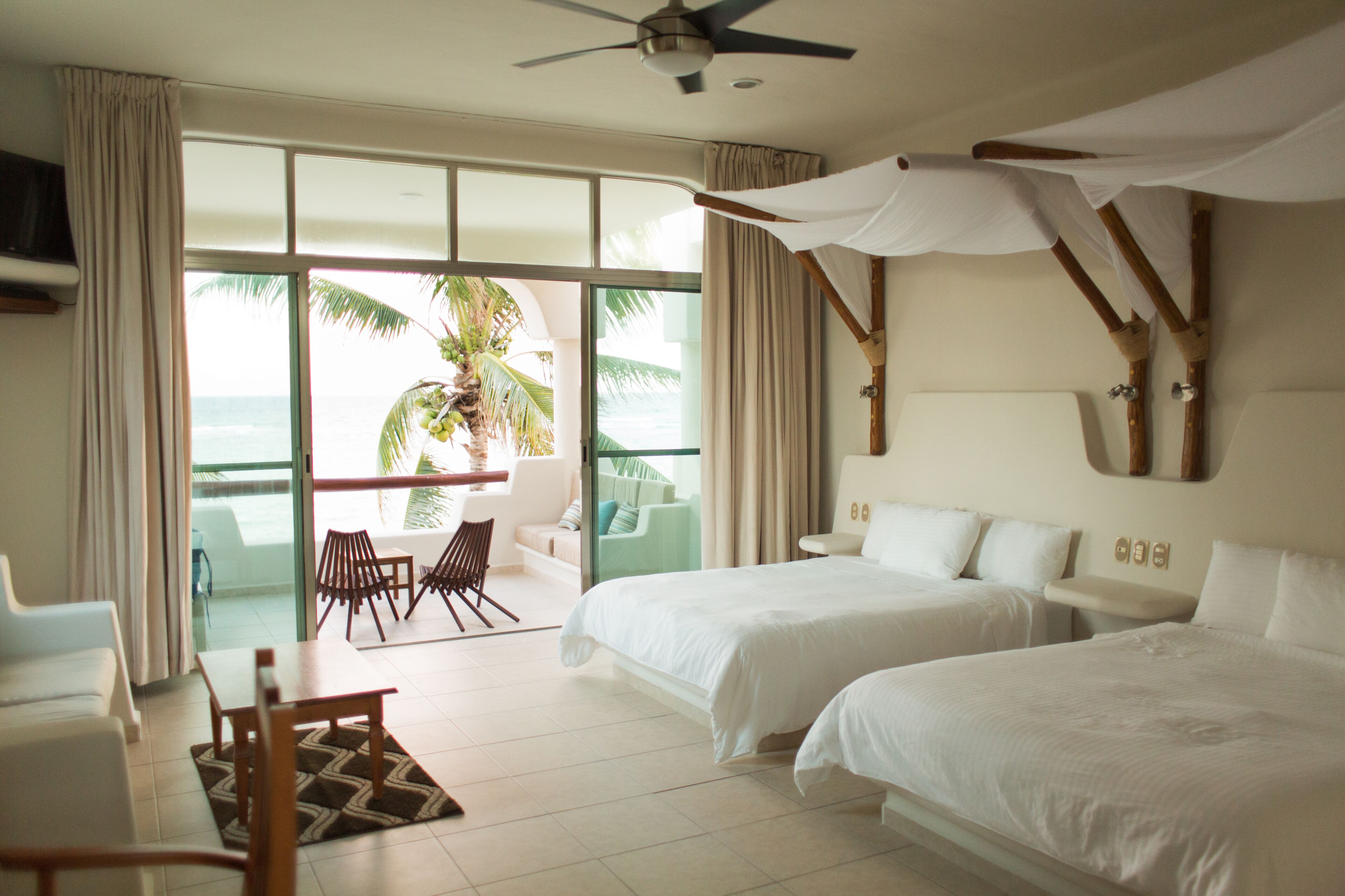 studio suite, 2 queen beds, sea view, oceanfront | in-room safe, individually decorated, individually furnished