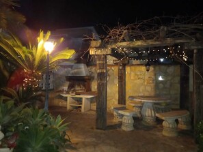 Outdoor dining - Villa Solmar with panoramic views, wifi, air conditioning, parking and private pool (Peniscola)