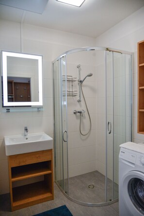 Shower, hair dryer
