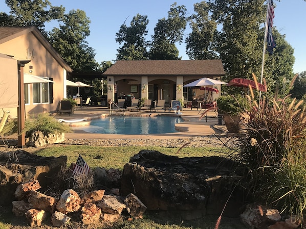 Outdoor pool, a heated pool