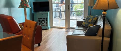 TV, DVD player, stereo
