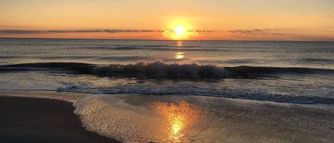 Beach nearby, sun-loungers, beach towels