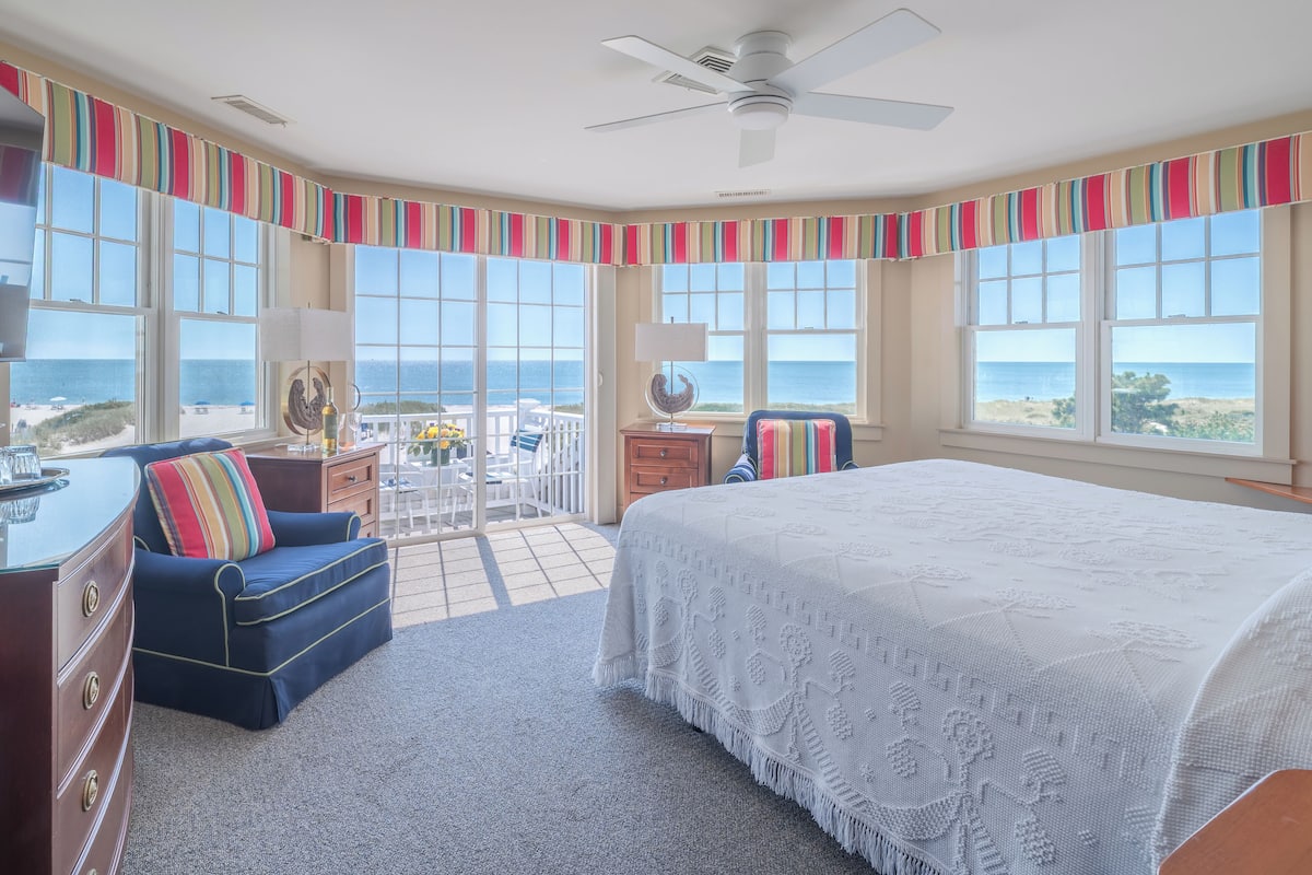 Chambre Deluxe, 1 très grand lit, balcon, vue plage