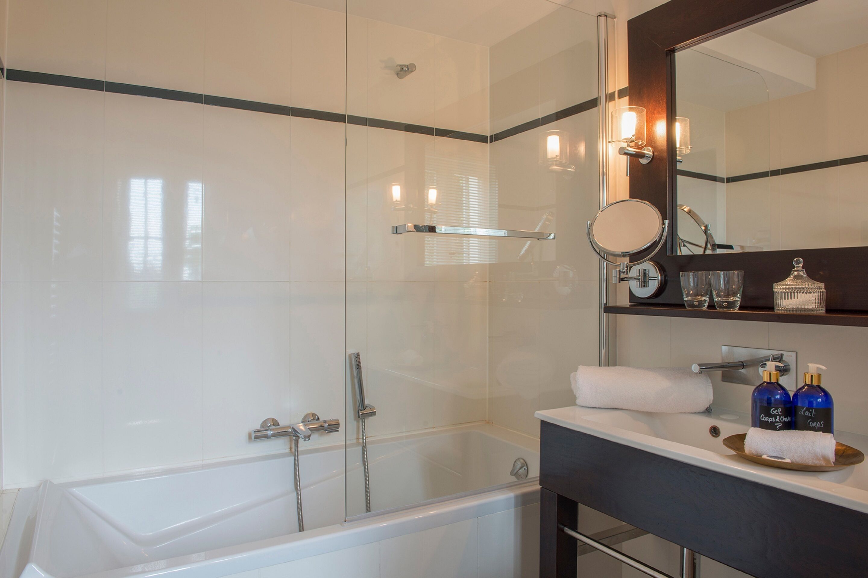 free toiletries, hair dryer, bathrobes, slippers