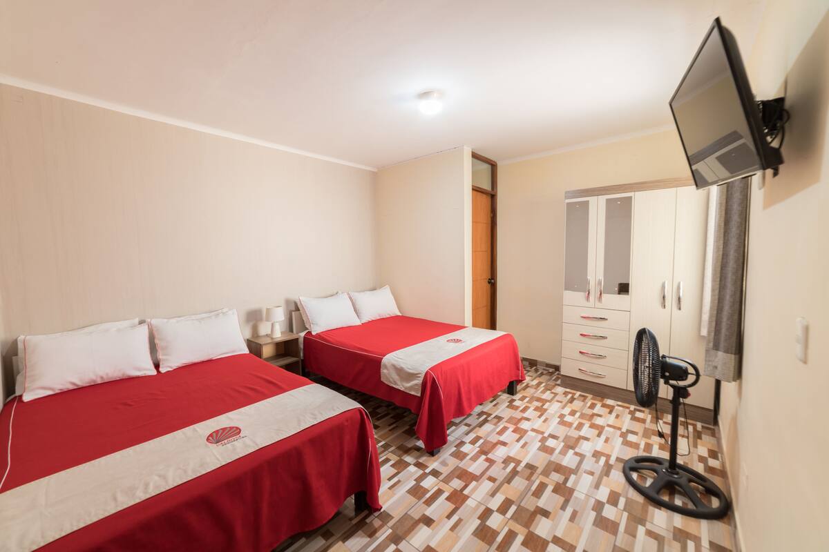 1 habitación y ropa de cama de alta calidad