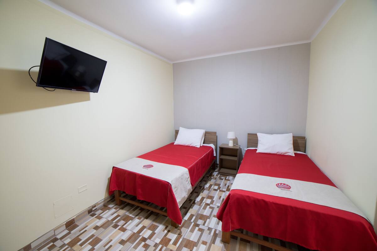 1 habitación y ropa de cama de alta calidad