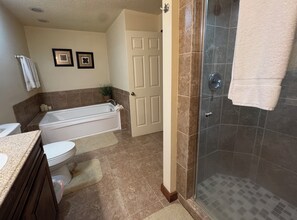 Shower, jetted bath - 1Br Condo in The Crest.  Beautiful views! Rented by Sugar Mountain Lodging (Sugar Mountain)