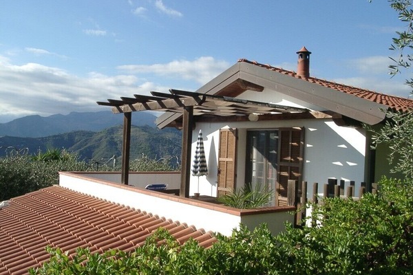 South west facing terrace with Maritime Alps view